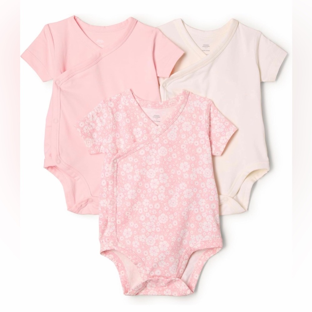Amazon Essentials x Sofia Grainge Short Sleeve Kimono Bodysuit Pack of 3